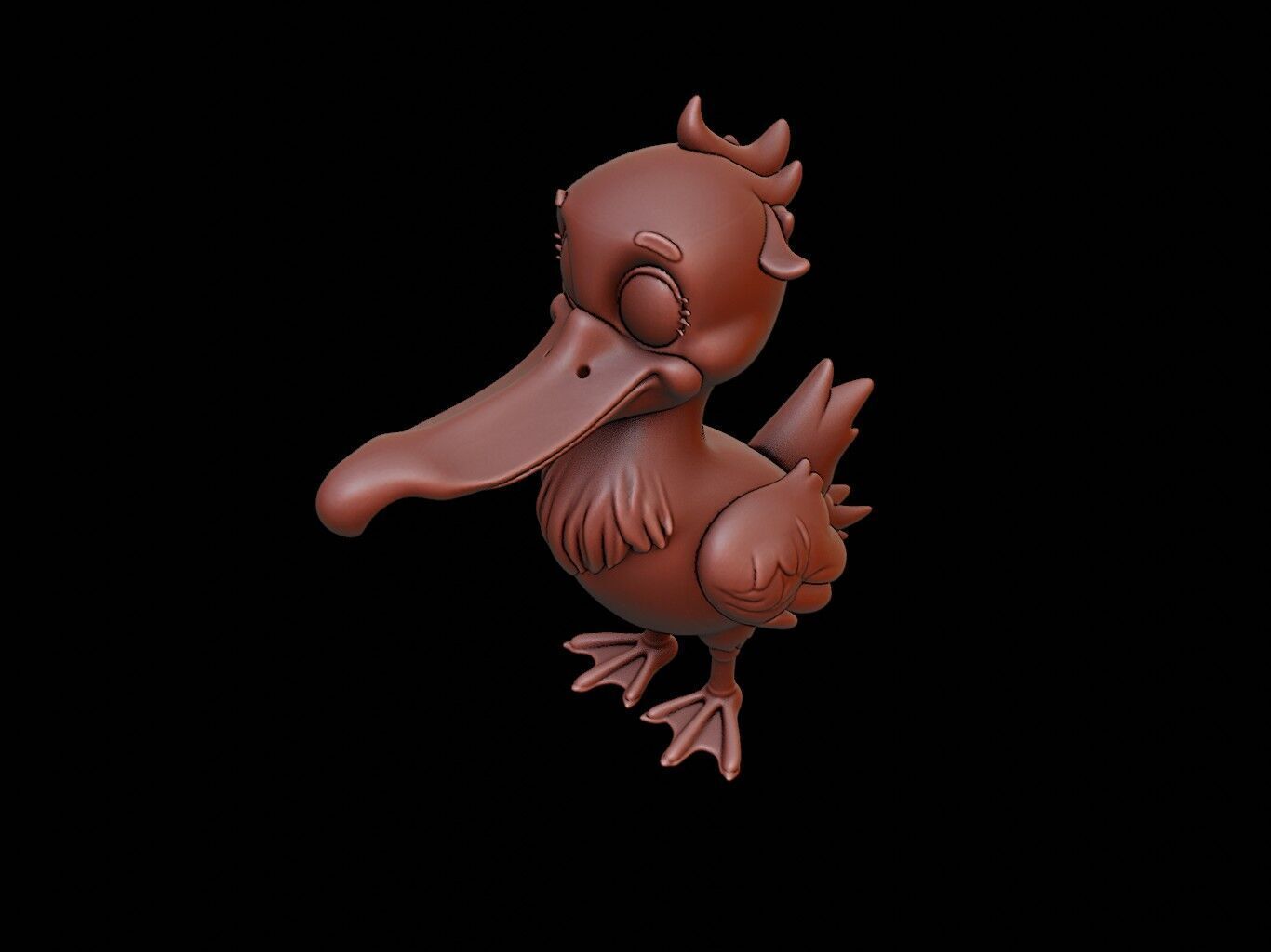 Pelican Animal Cartoon 3D print model_1