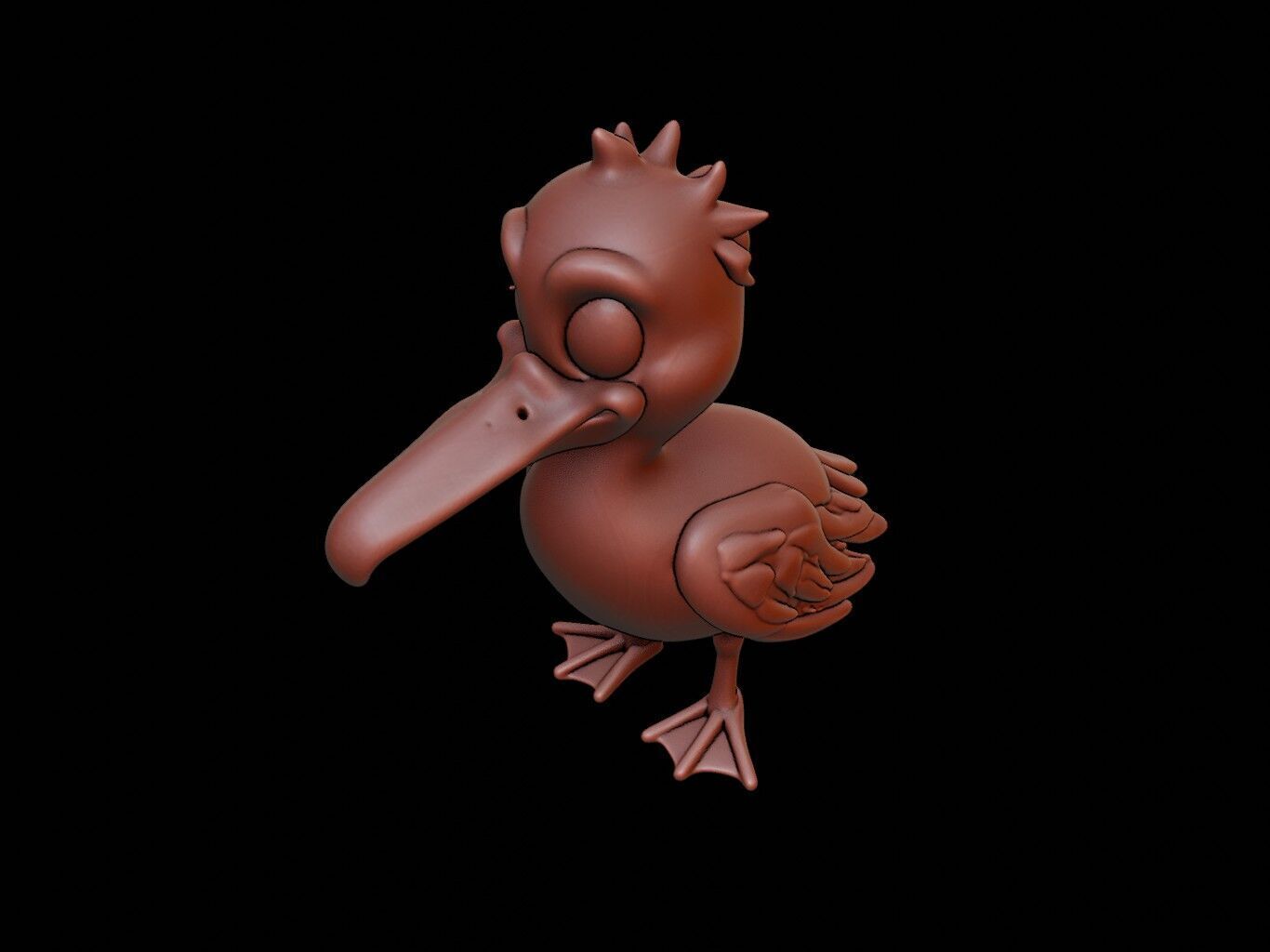 Pelican Animal Cartoon 3D print model_1
