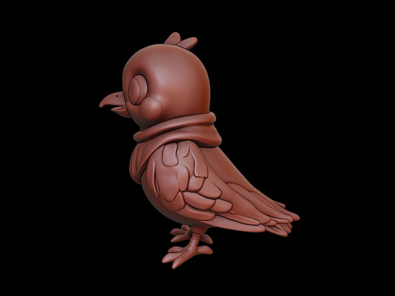 Pigeon Animal Cartoon 3D print model_2