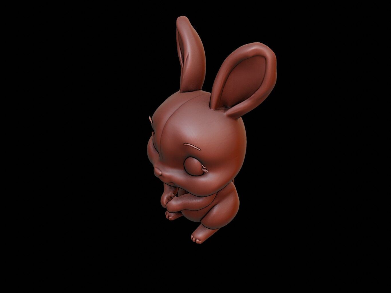 Rabbit Animal Cartoon 3D print model_1