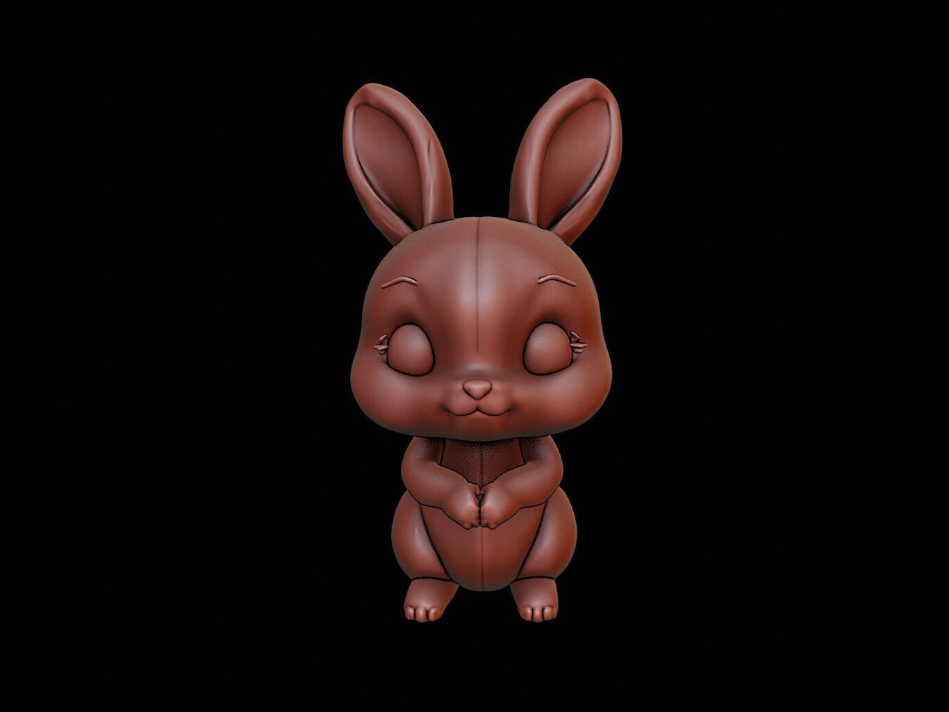 Rabbit Animal Cartoon 3D print model_2