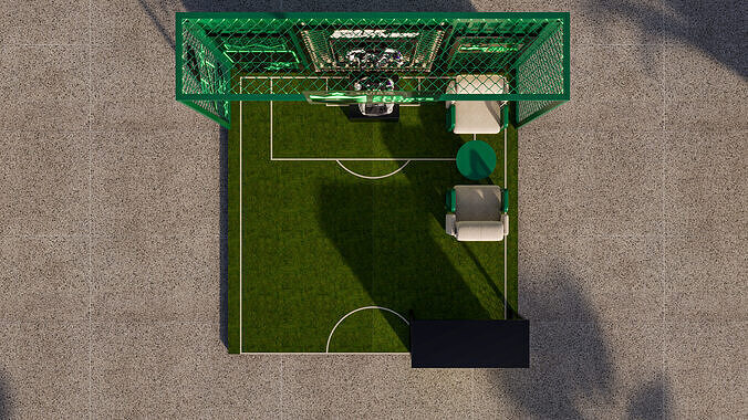 Modern Sports Exhibition Booth with Neon Lighting 3D Model Low-poly 3D model 6