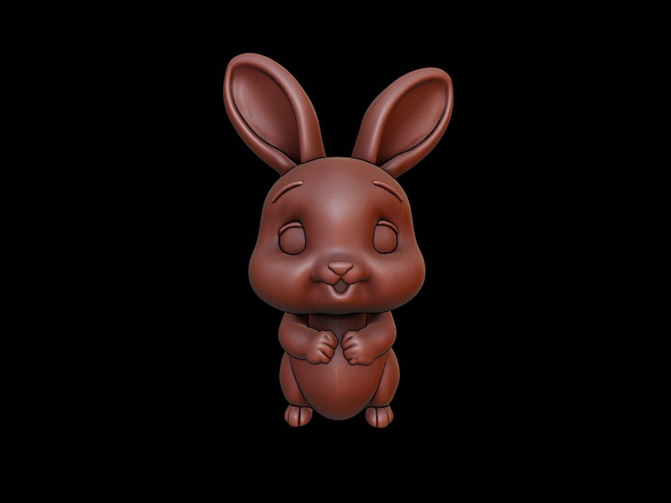 Rabbit Animal Cartoon 3D print model_2