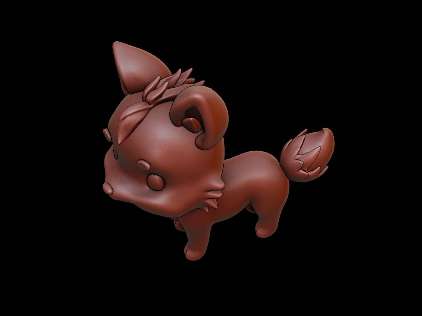Sable Animal Cartoon 3D print model_1
