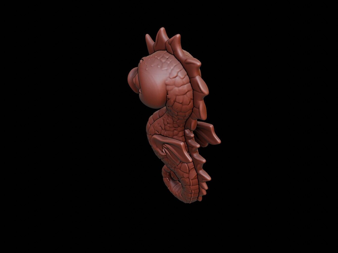 Seahorse Animal Cartoon 3D print model_1
