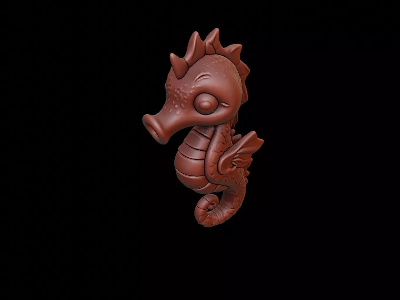 Seahorse Animal Cartoon 3D print model_0