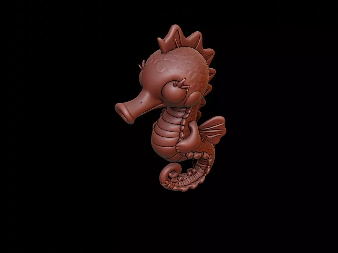 Seahorse Animal Cartoon 3D print model_0