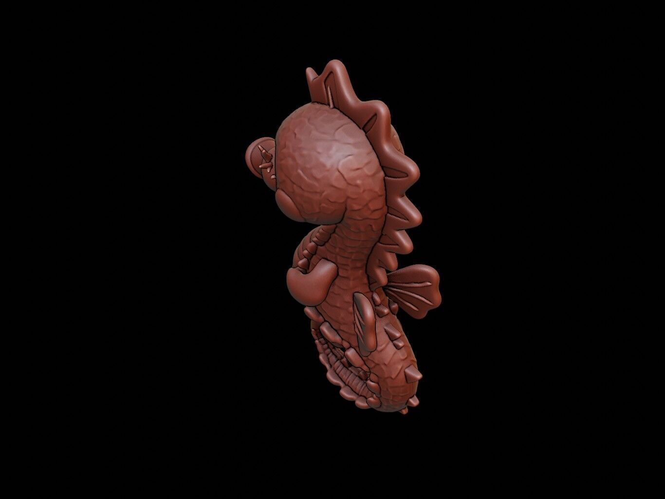Seahorse Animal Cartoon 3D print model_1