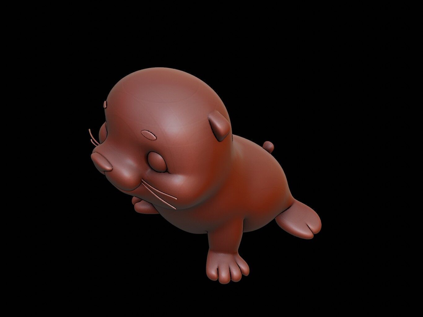 Seal Animal Cartoon 3D print model_1