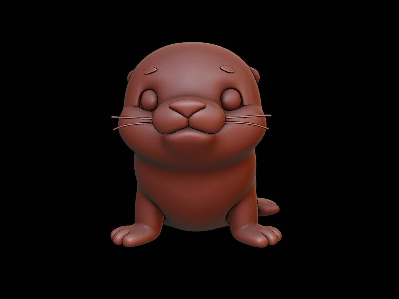 Seal Animal Cartoon 3D print model_2