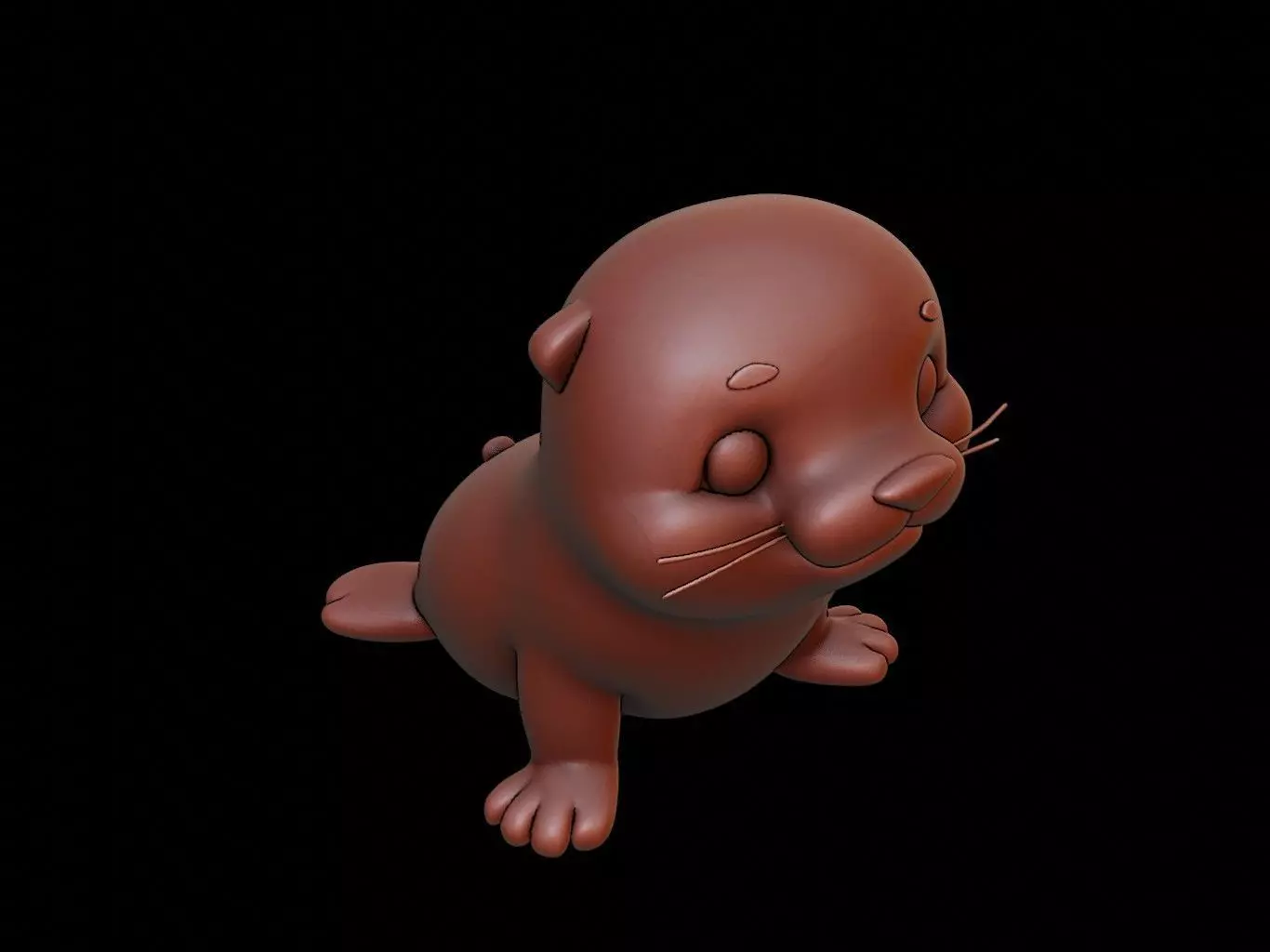 Seal Animal Cartoon 3D print model_0
