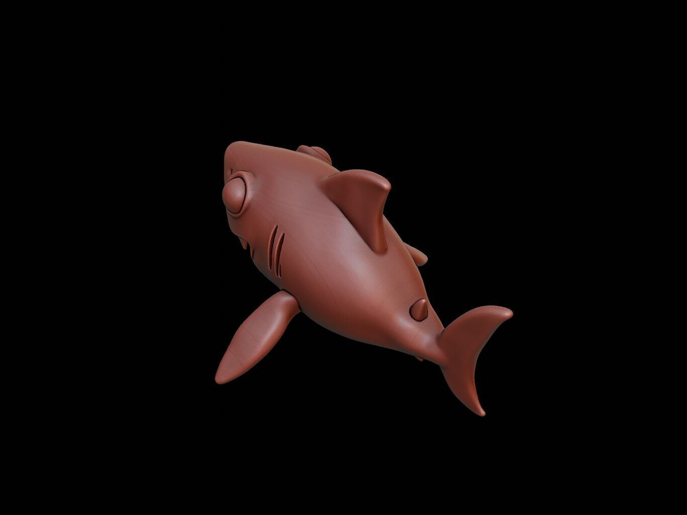 Shark Animal Cartoon 3D print model_1
