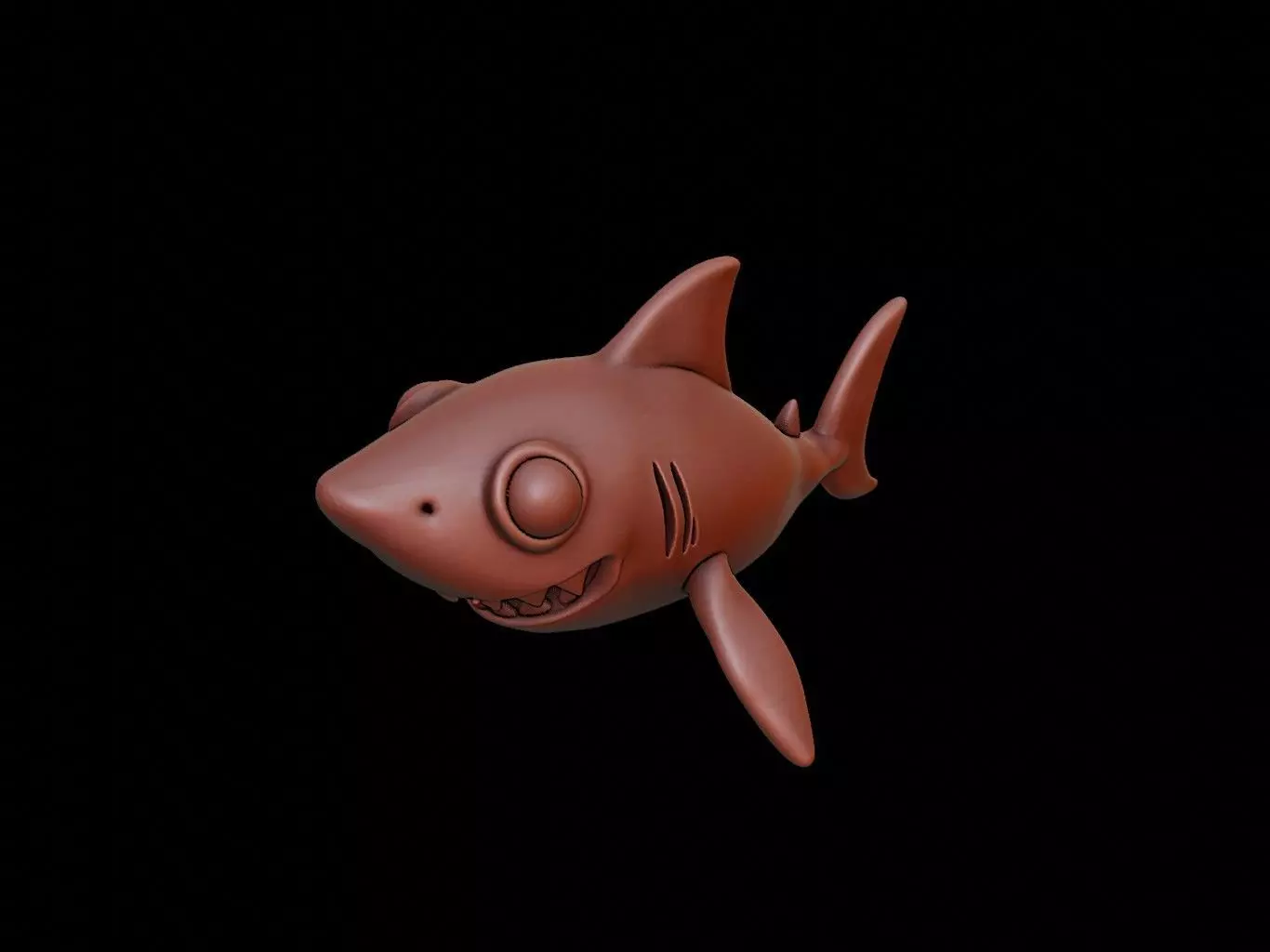 Shark Animal Cartoon 3D print model_0