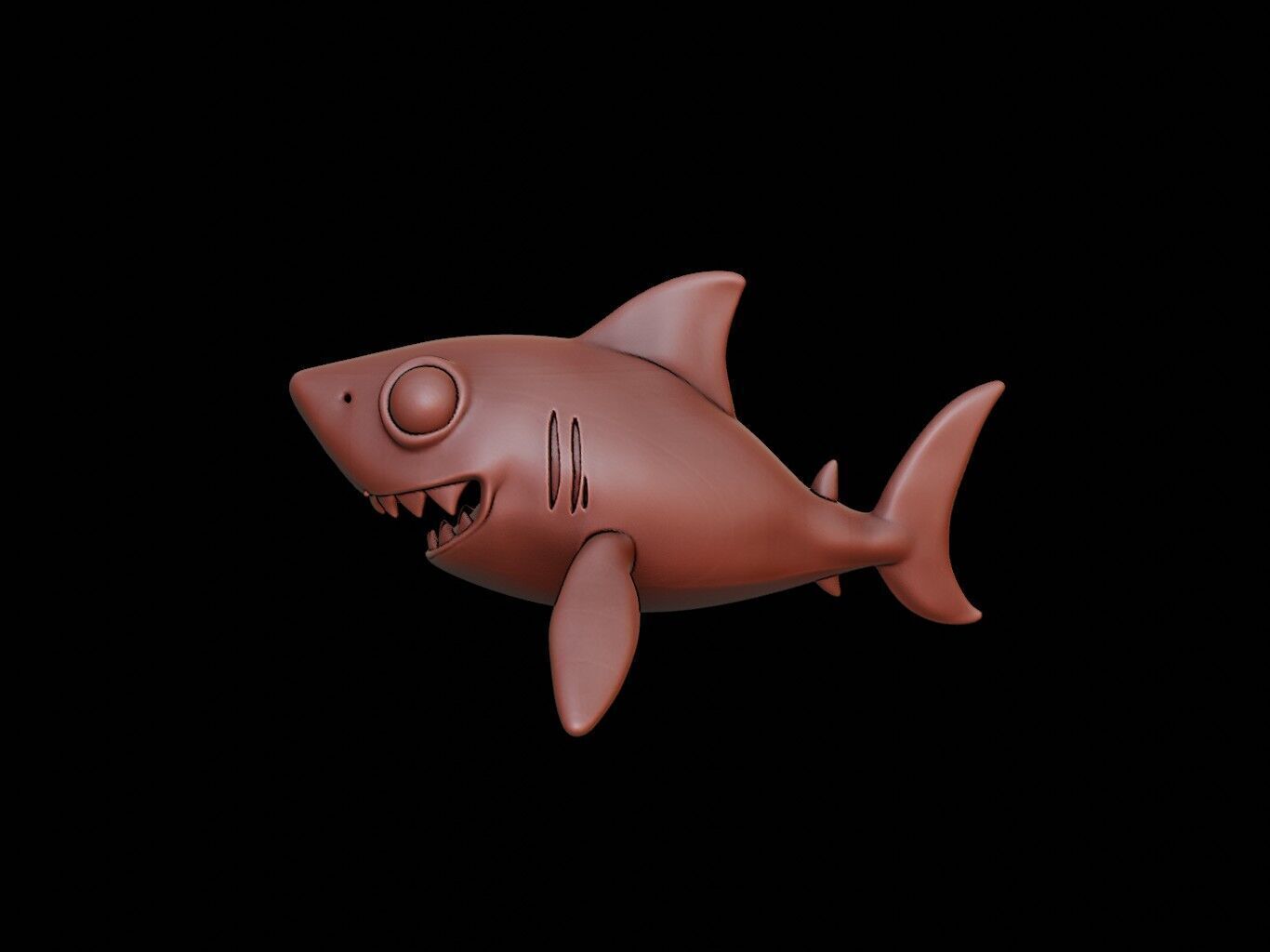 Shark Animal Cartoon 3D print model_2