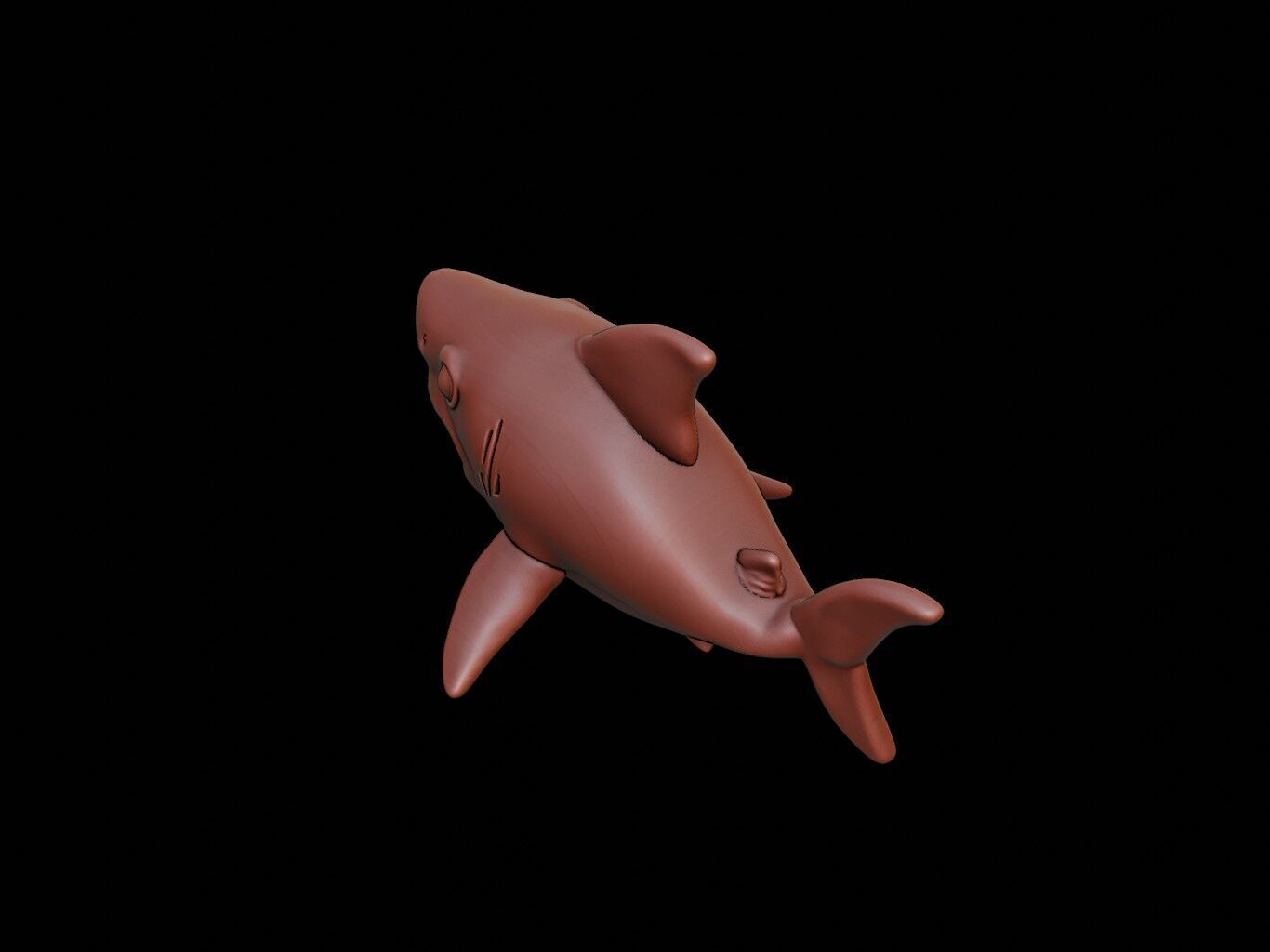 Shark Animal Cartoon 3D print model_1