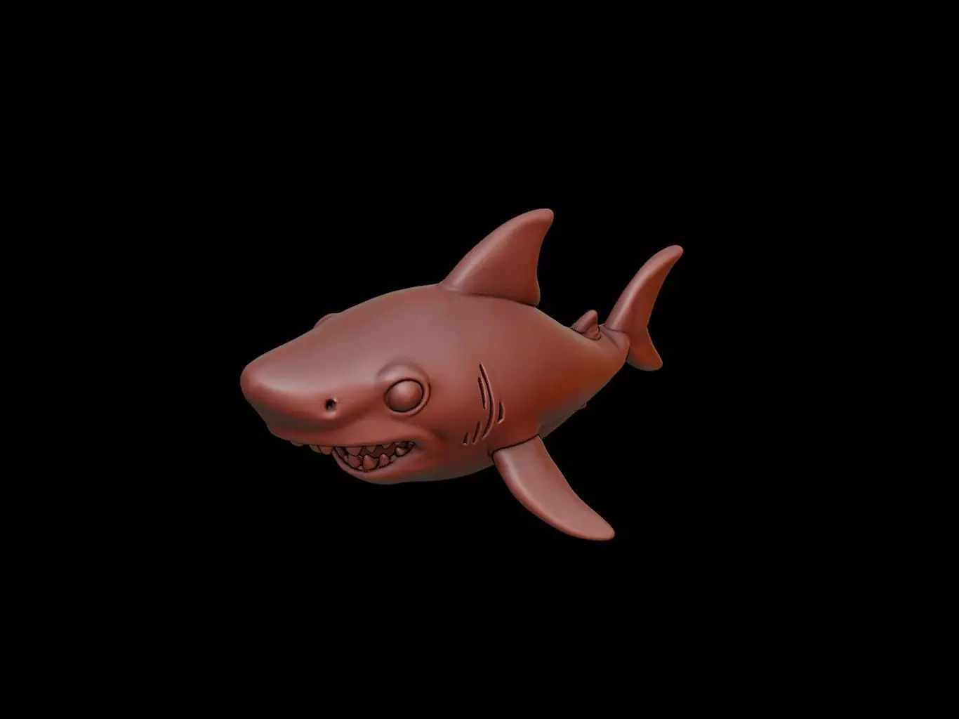 Shark Animal Cartoon 3D print model_0