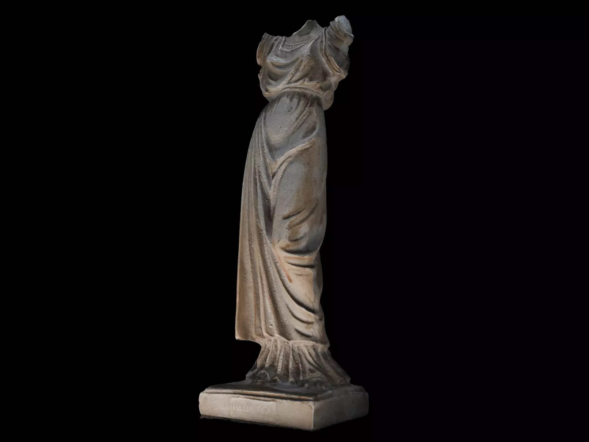 Headless female marble statue 3D model_0