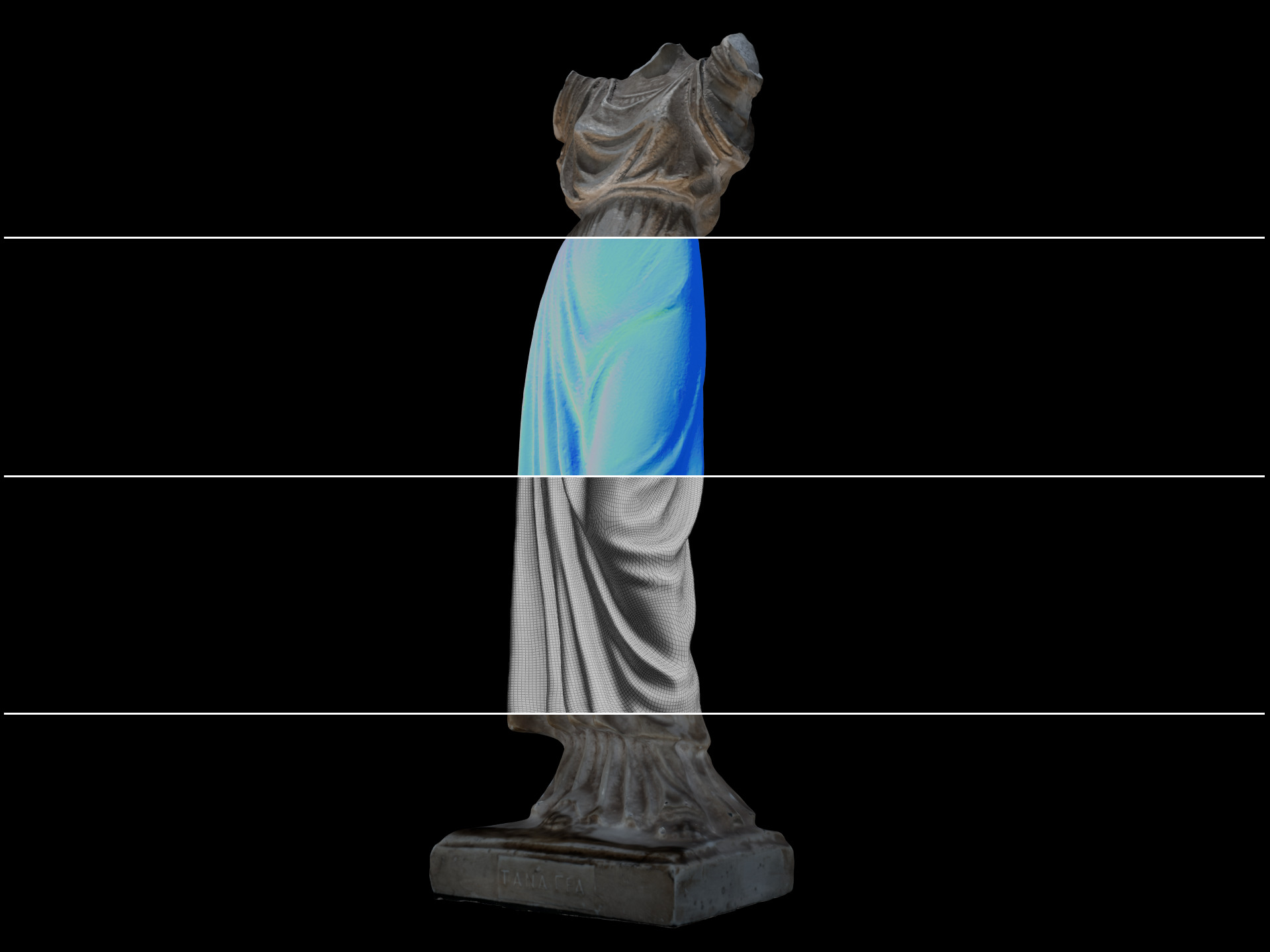 Headless female marble statue 3D model_10