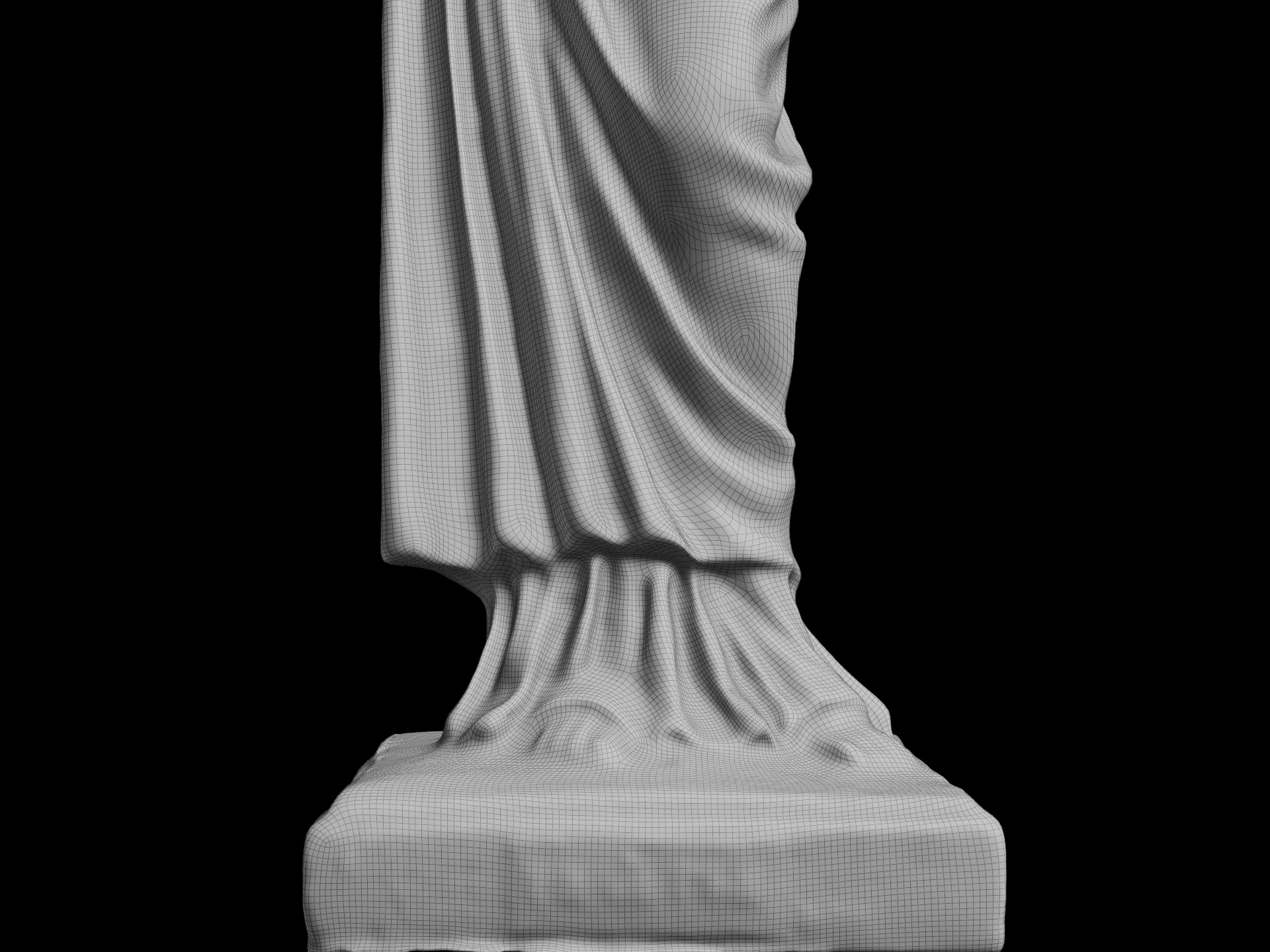 Headless female marble statue 3D model_8