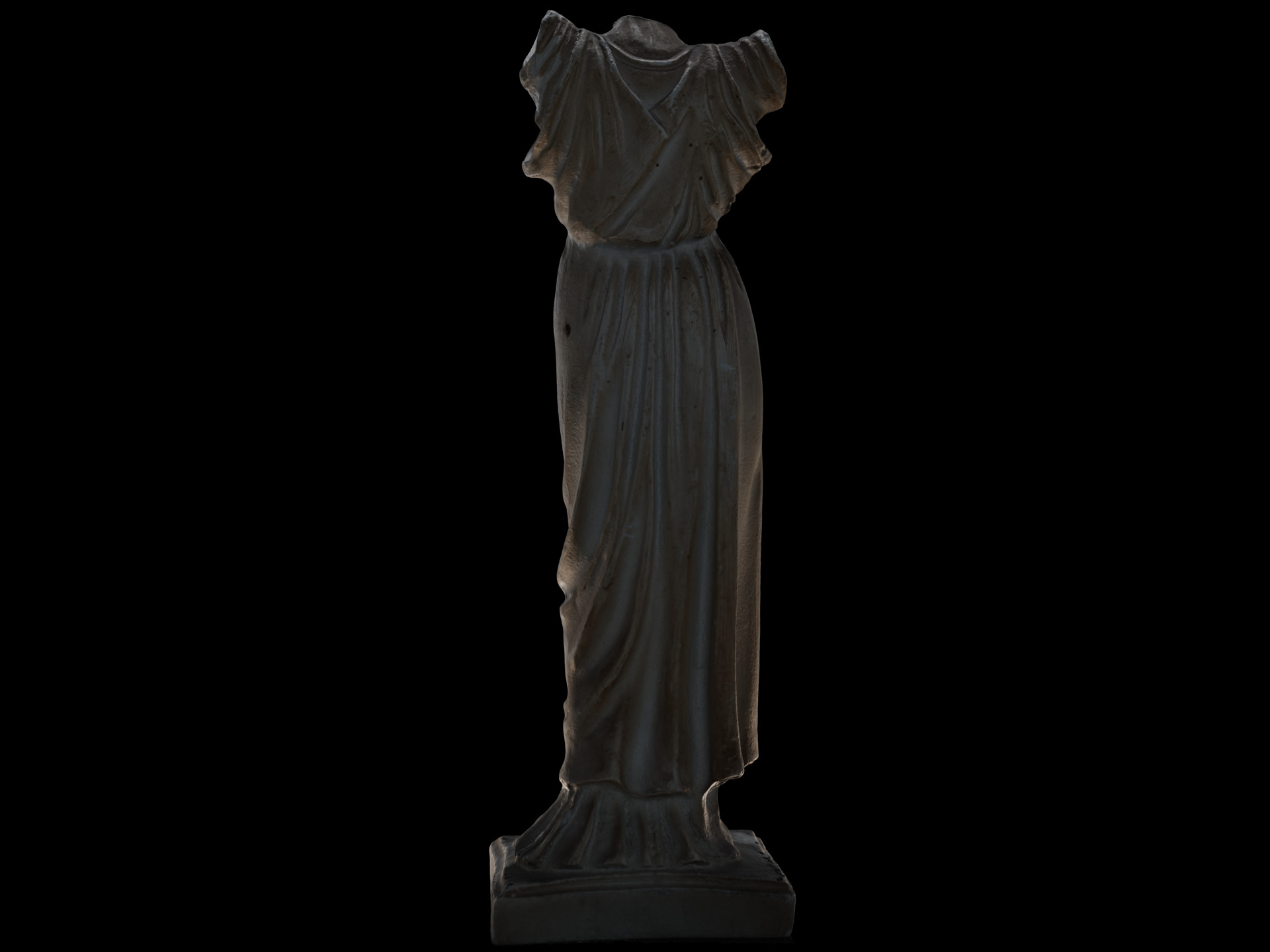 Headless female marble statue 3D model_5