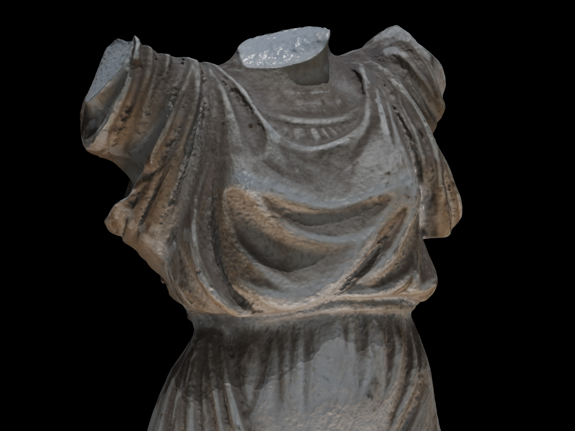 Headless female marble statue 3D model_1