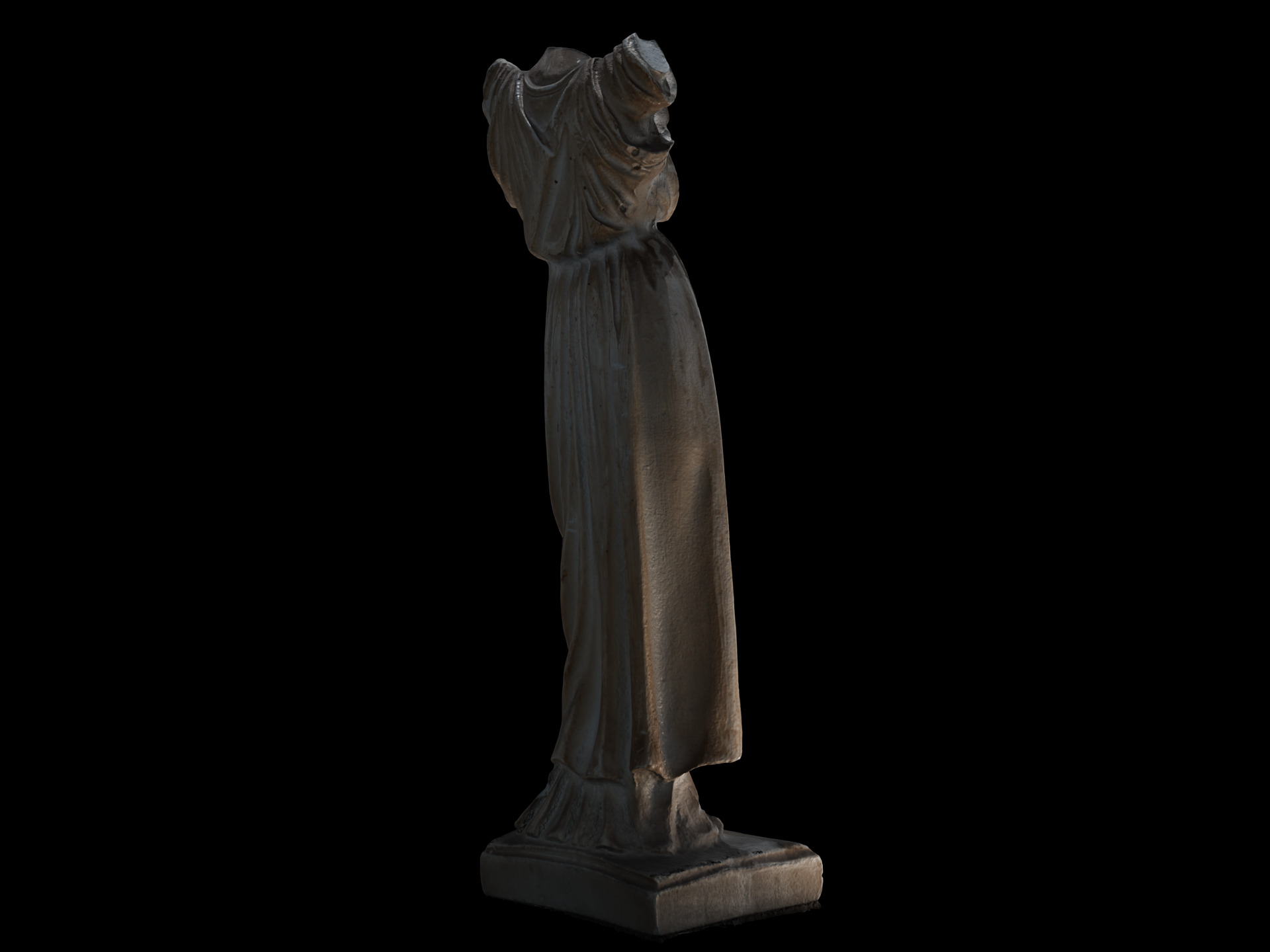 Headless female marble statue 3D model_3