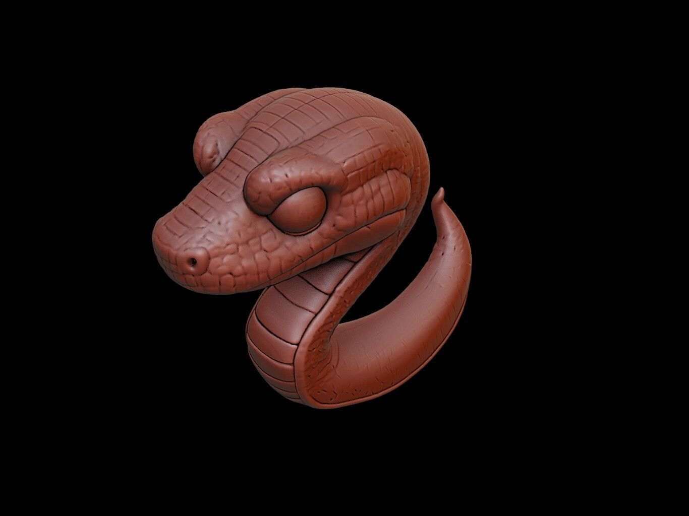 Snake Animal Cartoon 3D print model_1