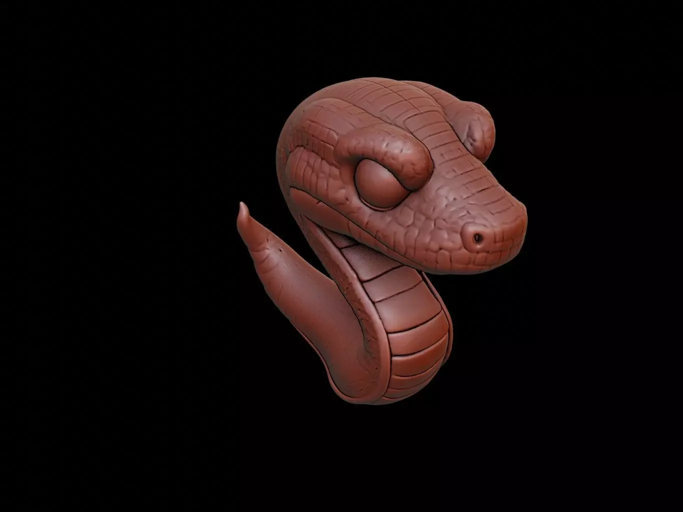 Snake Animal Cartoon 3D print model_0