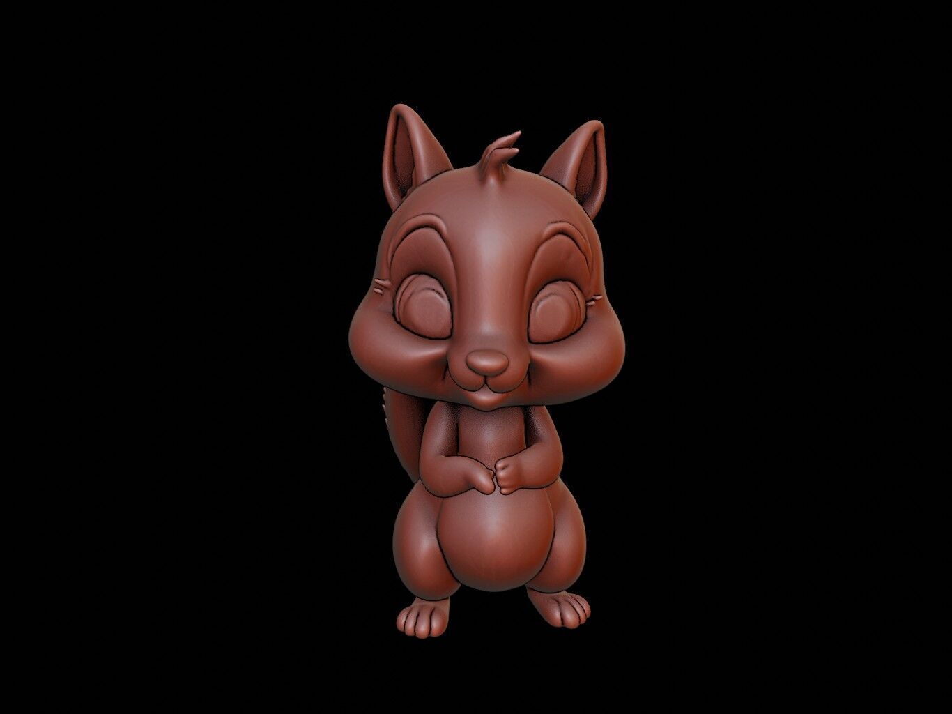 Squirrel Animal Cartoon 3D print model_2