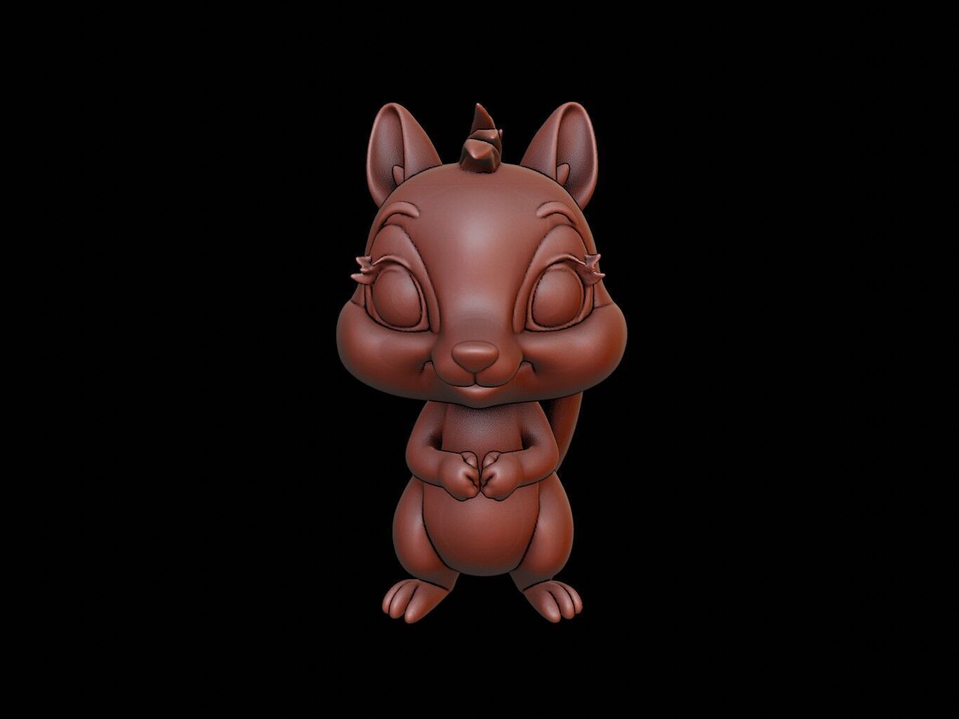 Squirrel Animal Cartoon 3D print model_2