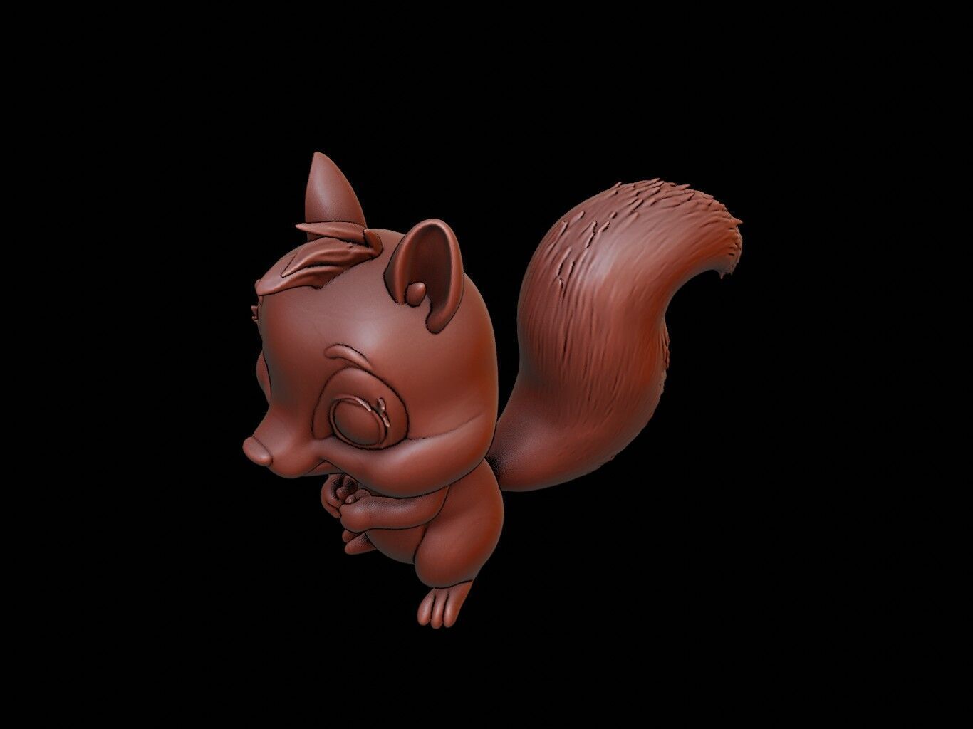 Squirrel Animal Cartoon 3D print model_1