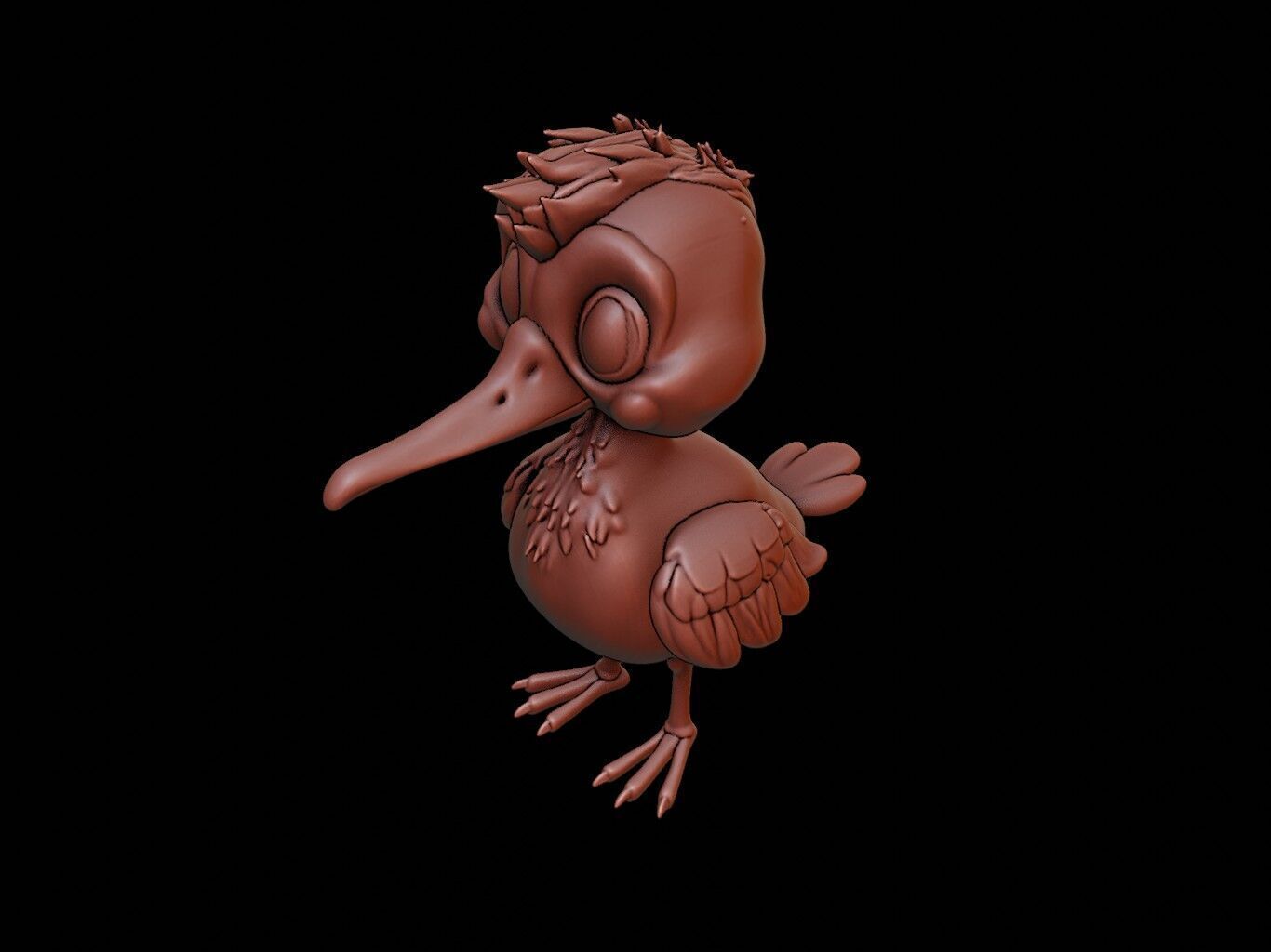 Stork Animal Cartoon 3D print model_1