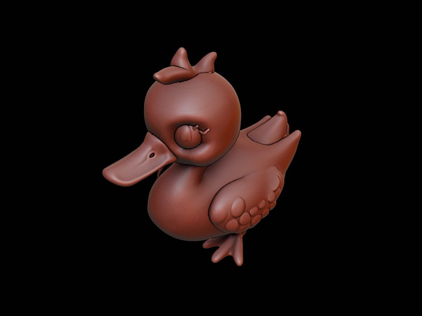 Swan Animal Cartoon 3D print model_1