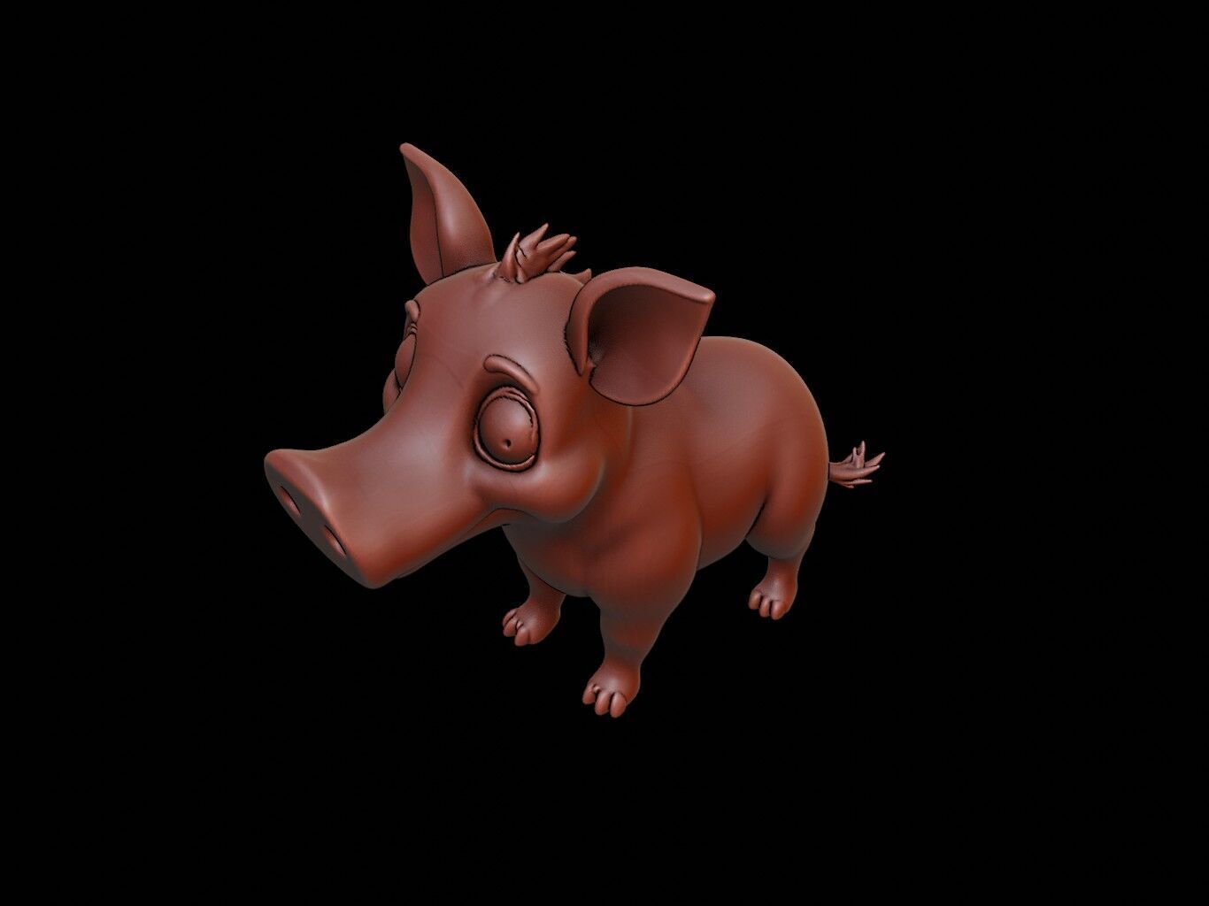 Tapir Animal Cartoon 3D print model_1