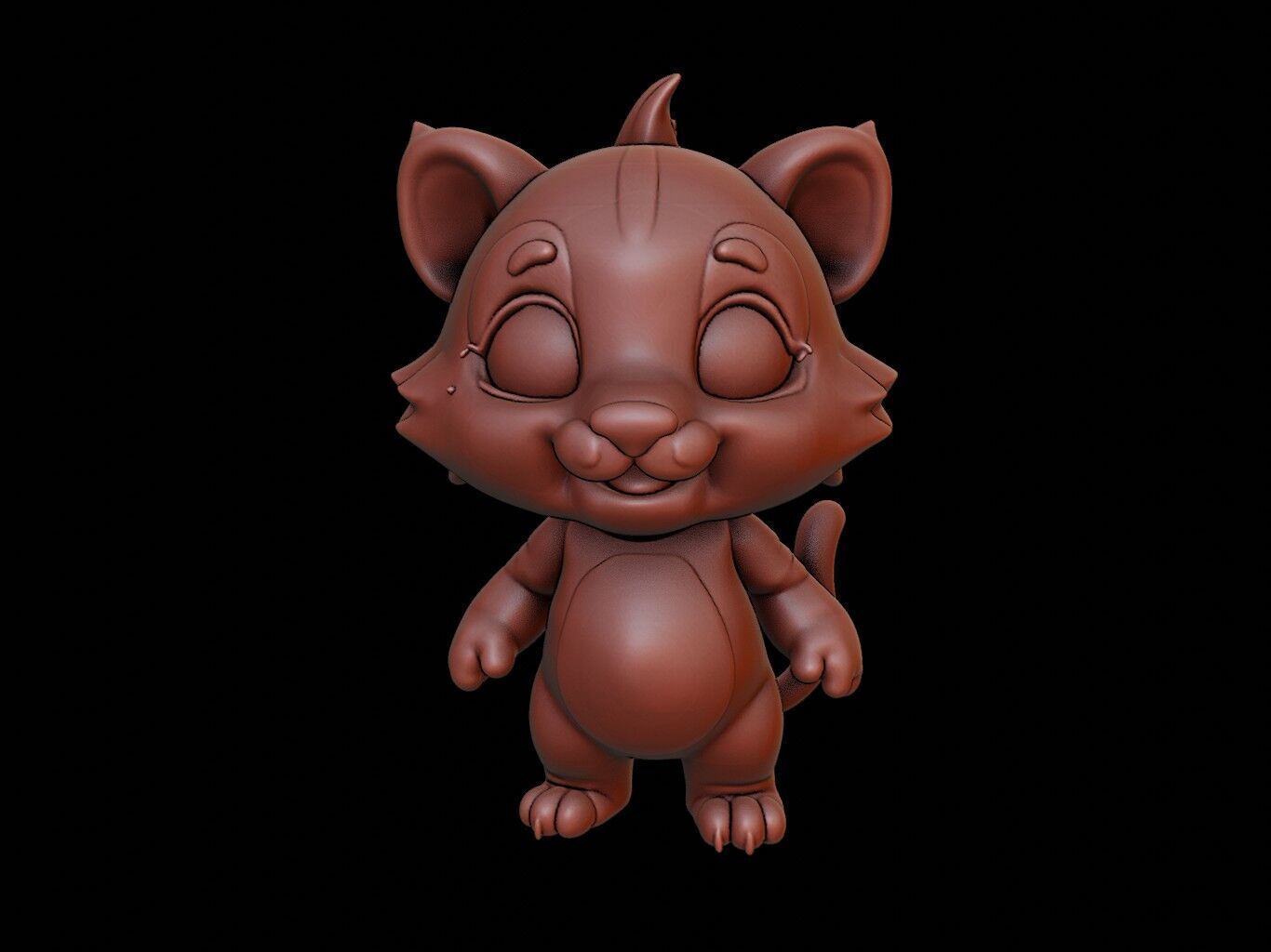 Tiger Animal Cartoon 3D print model_2