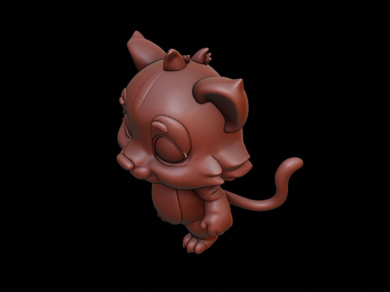 Tiger Animal Cartoon 3D print model_1