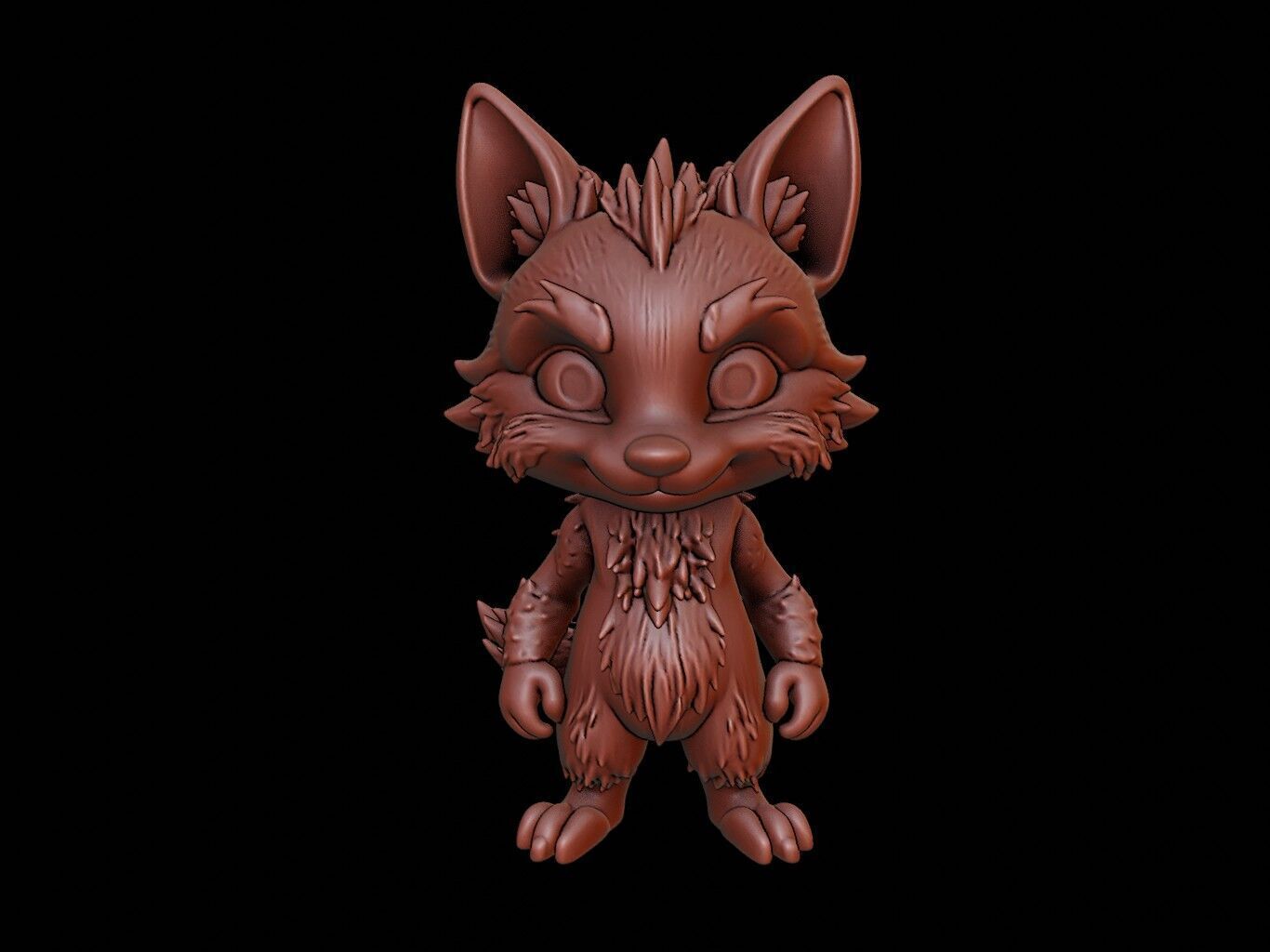 Wolf Animal Cartoon 3D print model_2