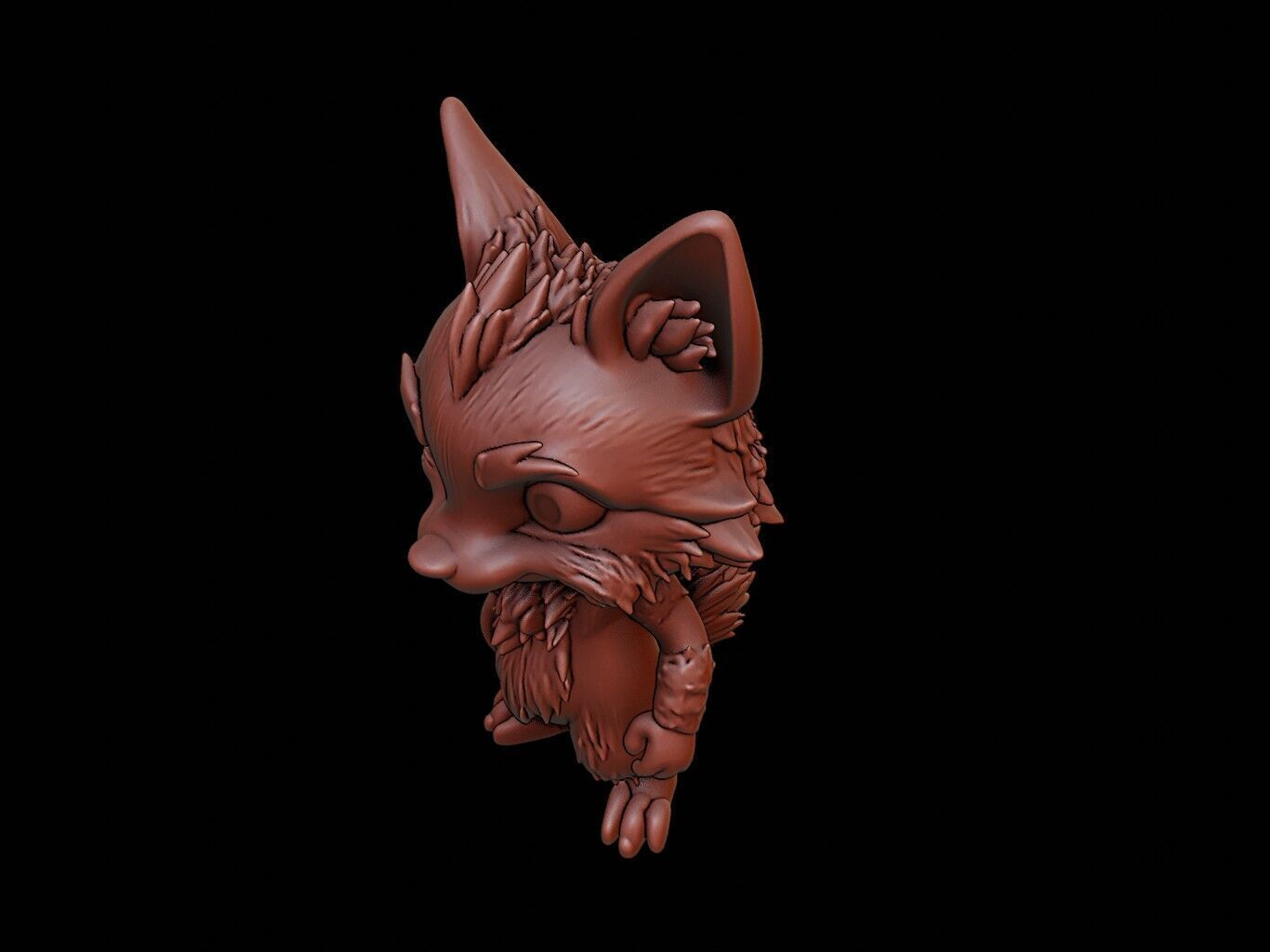 Wolf Animal Cartoon 3D print model_1