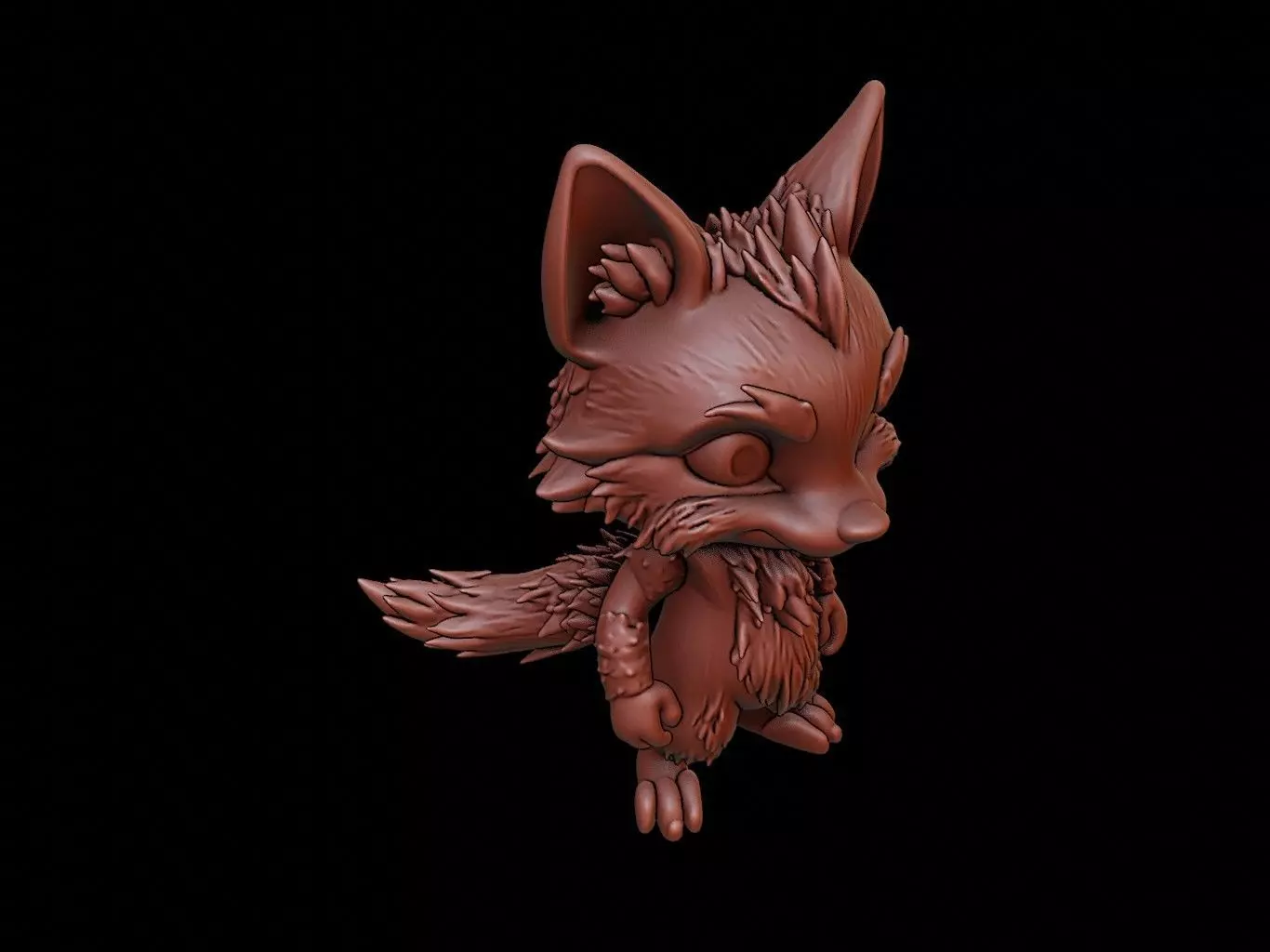 Wolf Animal Cartoon 3D print model_0