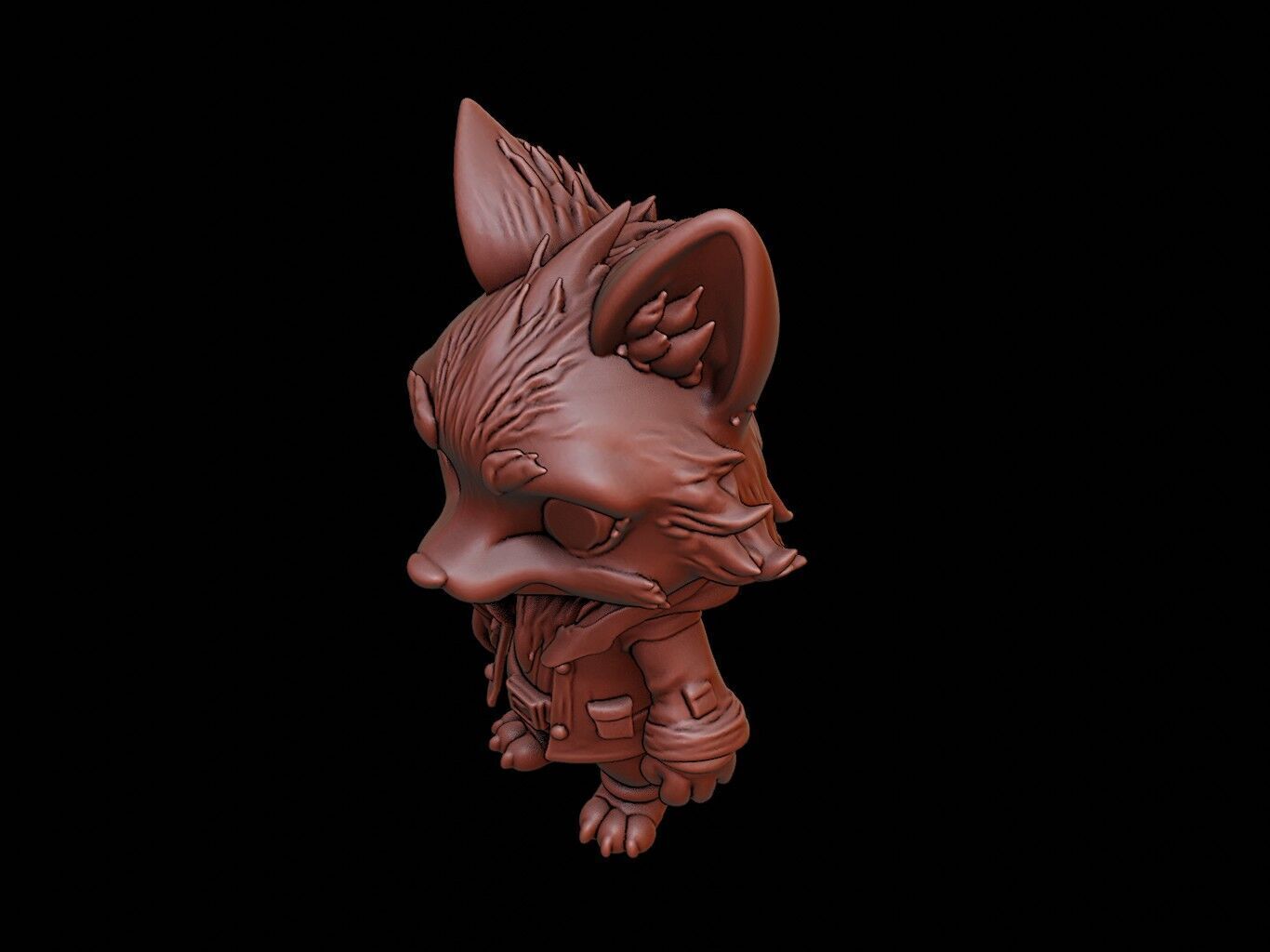Wolf Animal Cartoon 3D print model_1