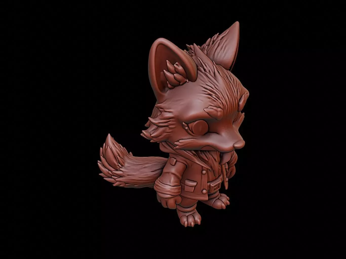 Wolf Animal Cartoon 3D print model_0