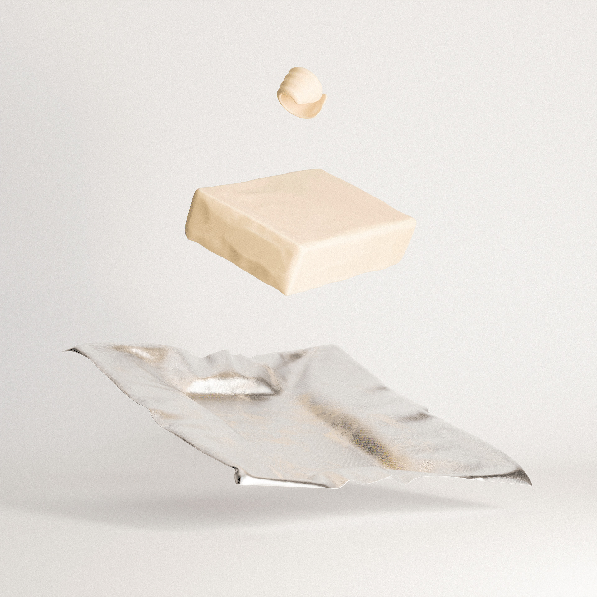 Butter Set 01 Low-poly 3D model_1