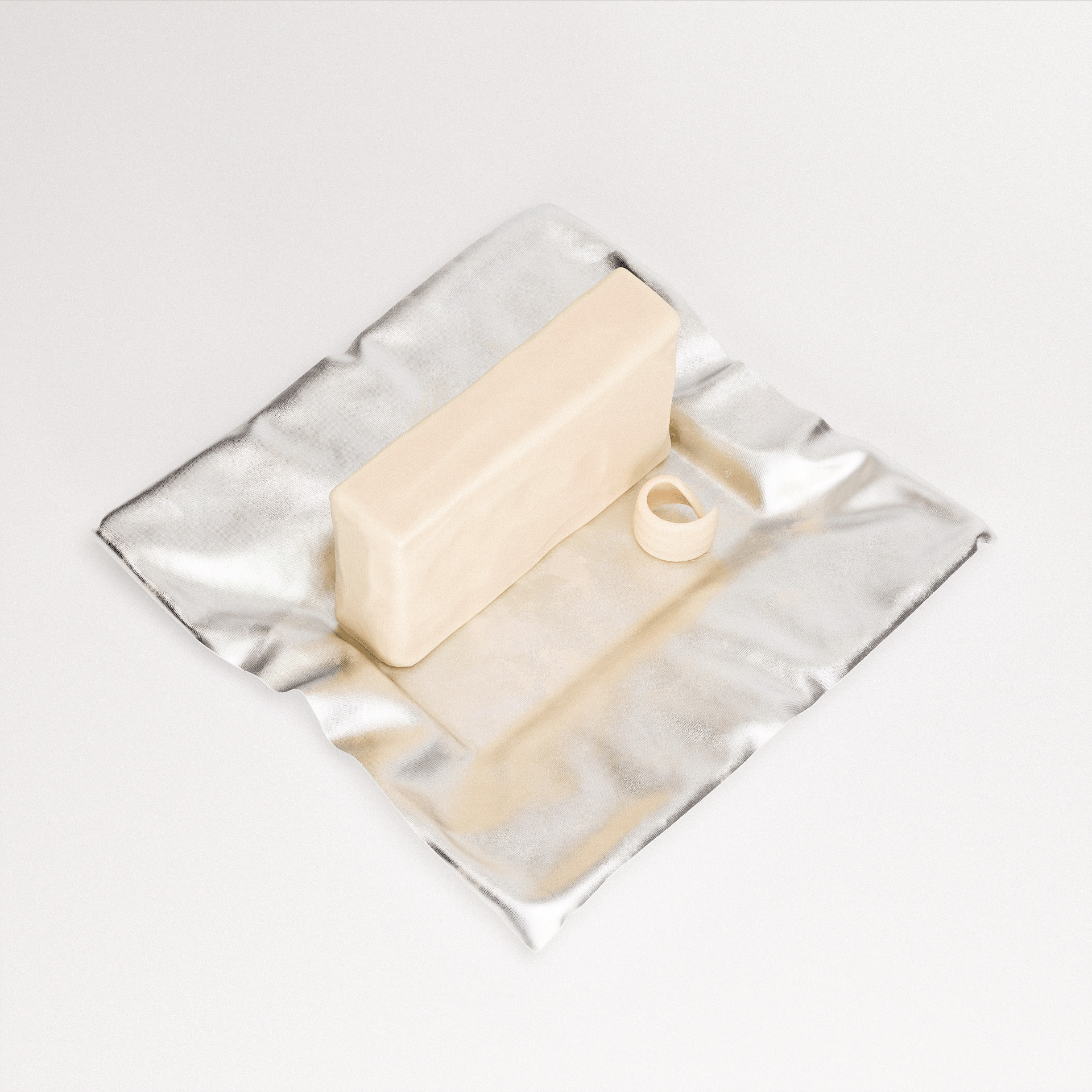 Butter Set 01 Low-poly 3D model_4