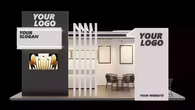 booth design exibition 1 Low-poly 3D model