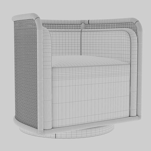 Fields Cane Chair 3D model 6