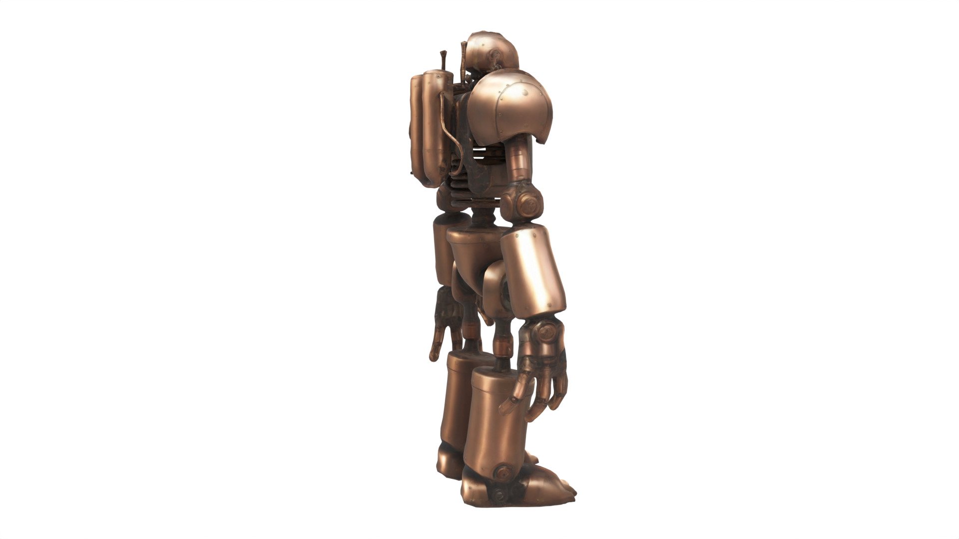 robot 02 Low-poly 3D model_3
