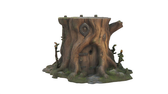 tree house Low-poly 3D model 3