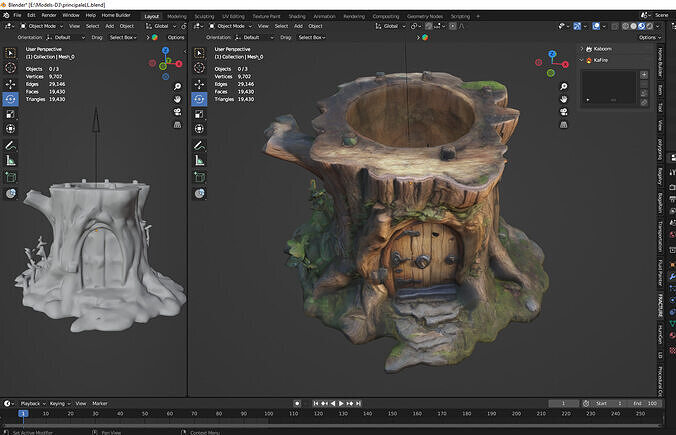 tree house Low-poly 3D model 2