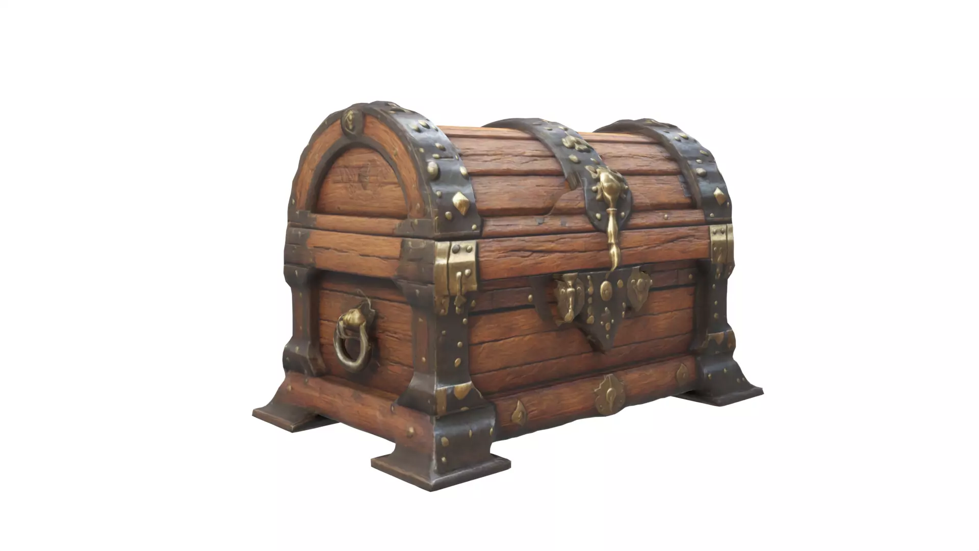 treasure chest Low-poly 3D model_0