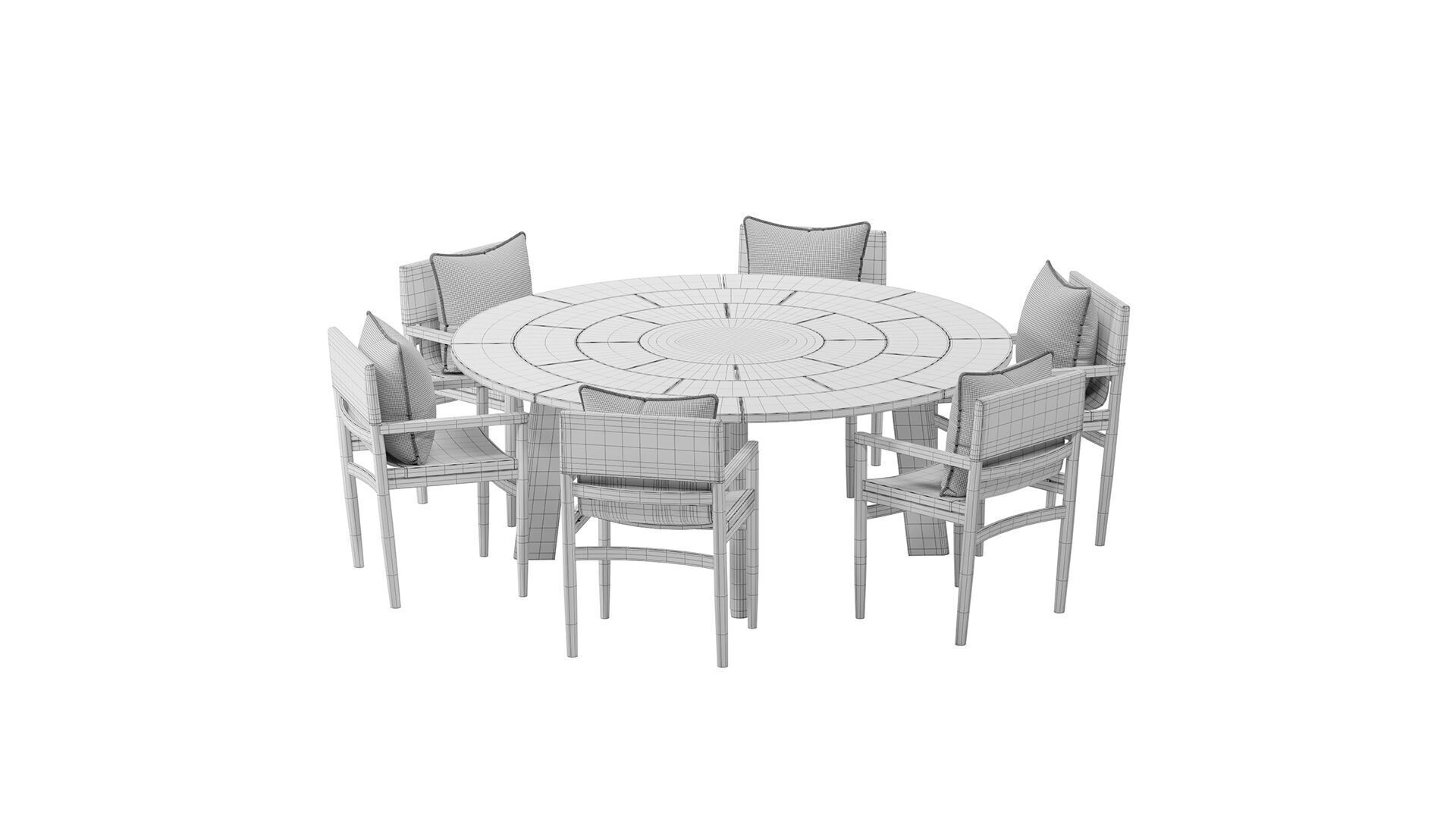 Brick Outdoor dining set 3D model_6